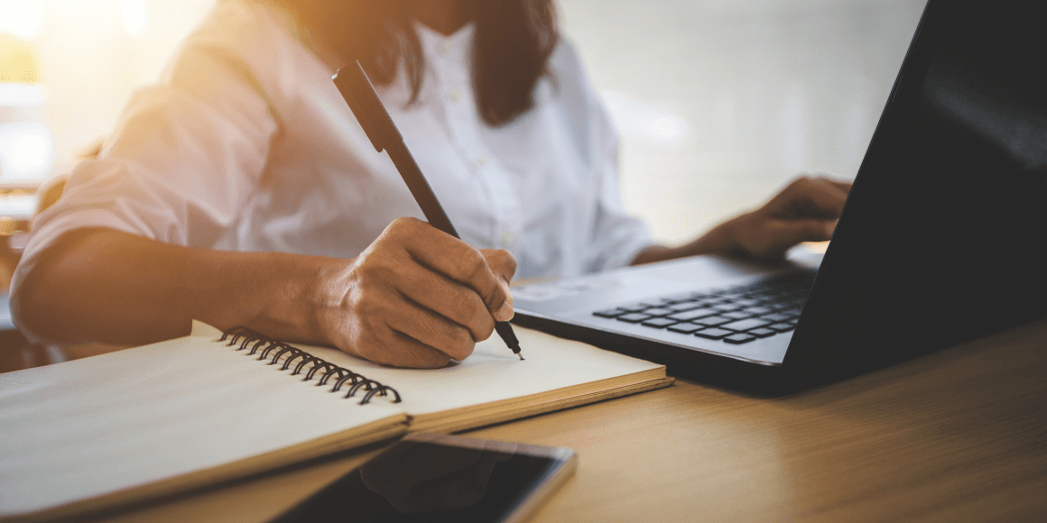woman researching credit unions and banks online